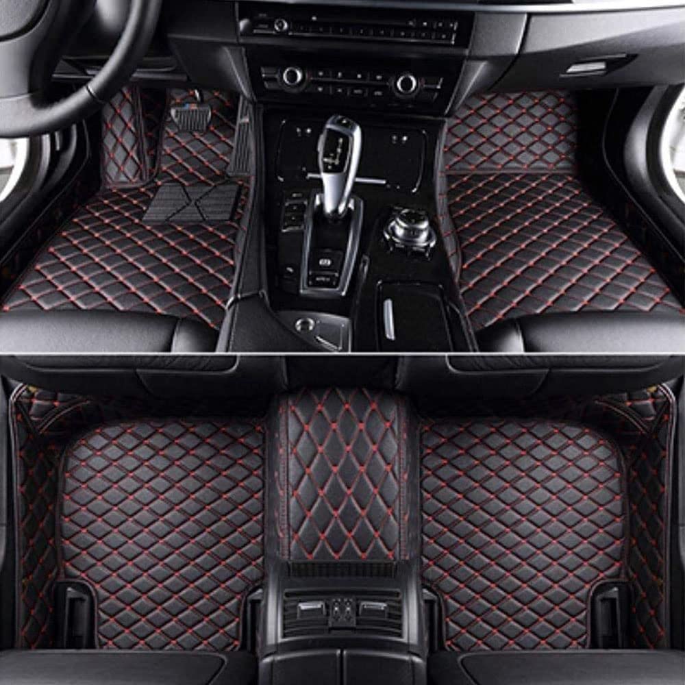 Auto Fußmatten für Ford Focus MK4 2019-2023, Vorne und Hinte VollstäNdig Umgebenes Automatten Luxus Fussmatten Autoteppich Innenraum ZubehöR,C/Black-Red von GETLF