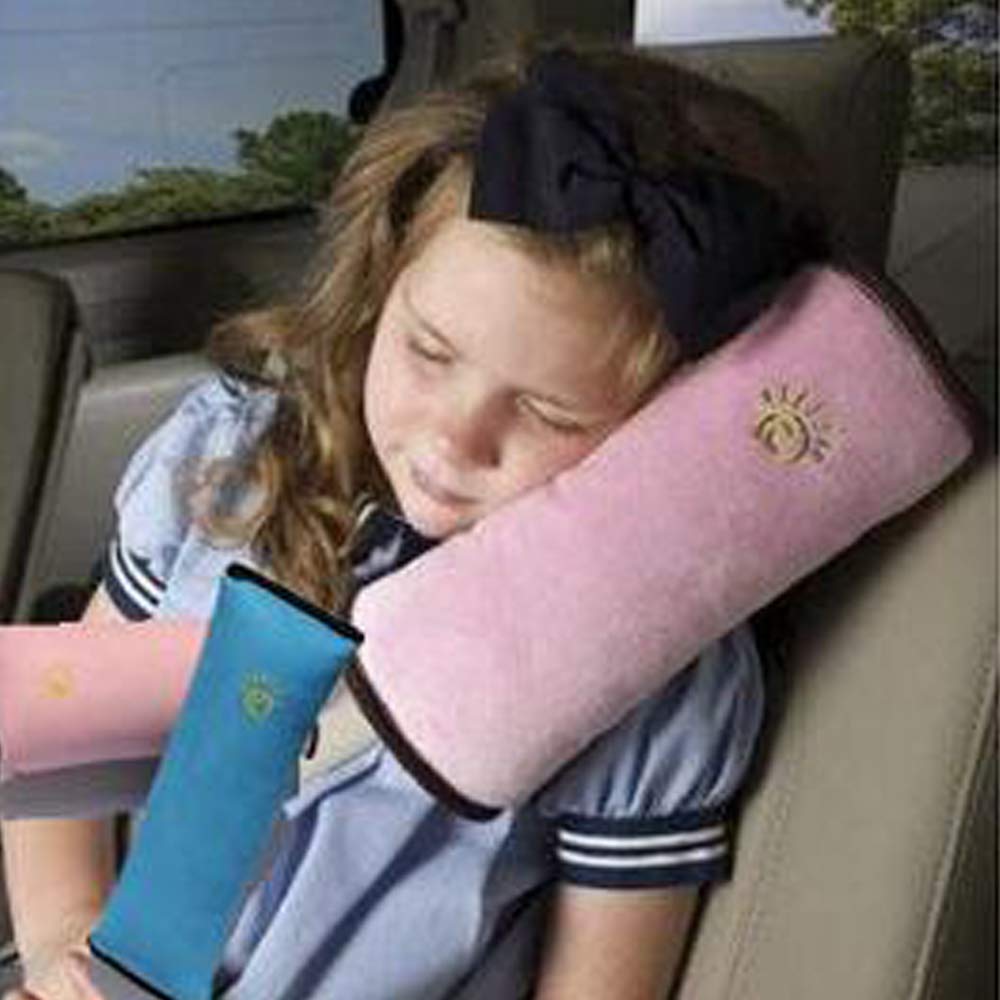 GEiNNOVA KFZ Sicherheitsgurt Kissen Kindersitz Gurtkissen für Kinder Baby Kopfstütze Schlafen auf Reisen(Rosa) von GEiNNOVA