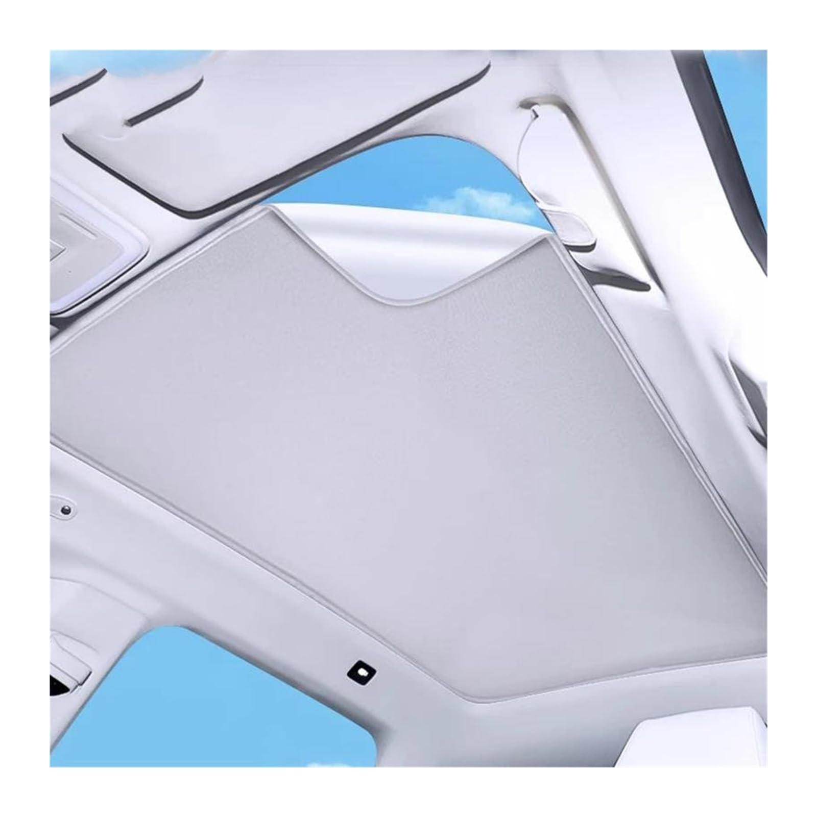 Car Umbrella Shade Cover Für Land für Rover für Discovery für Sport 2020–2023 2024 elektrostatische Adsorption Schiebedach-Sonnenschutz Dachfenster-Rollo Sonnenblende Auto(Weiss) von GFDJDF