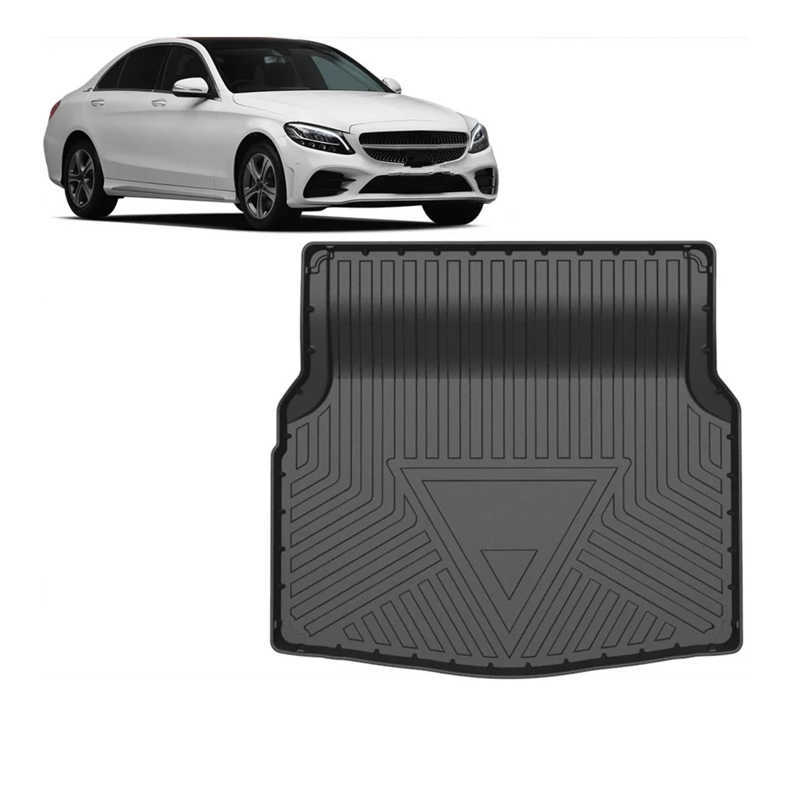Kofferraummatte Für Mercedes Für Benz C-Klasse W205 2015-2021 Auto Car Cargo Liner Allwetter-TPE-rutschfeste Kofferraummatten Kofferraumwanne Teppichzubehör Kofferraum Schutzmatte von GFDJDF
