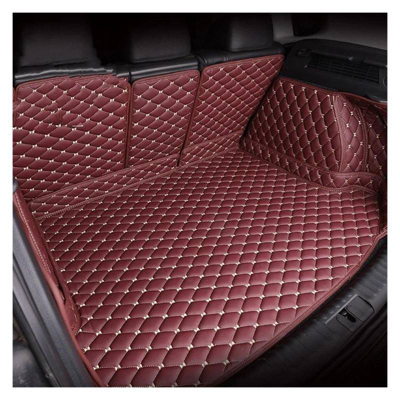 Kofferraummatte High Side Custom Car Kofferraummatte Für Volvo Für XC60 2018-2023 Cargo-Liner Teppich Innenzubehör Abdeckung Kofferraum Schutzmatte(WEINROT) von GFDJDF