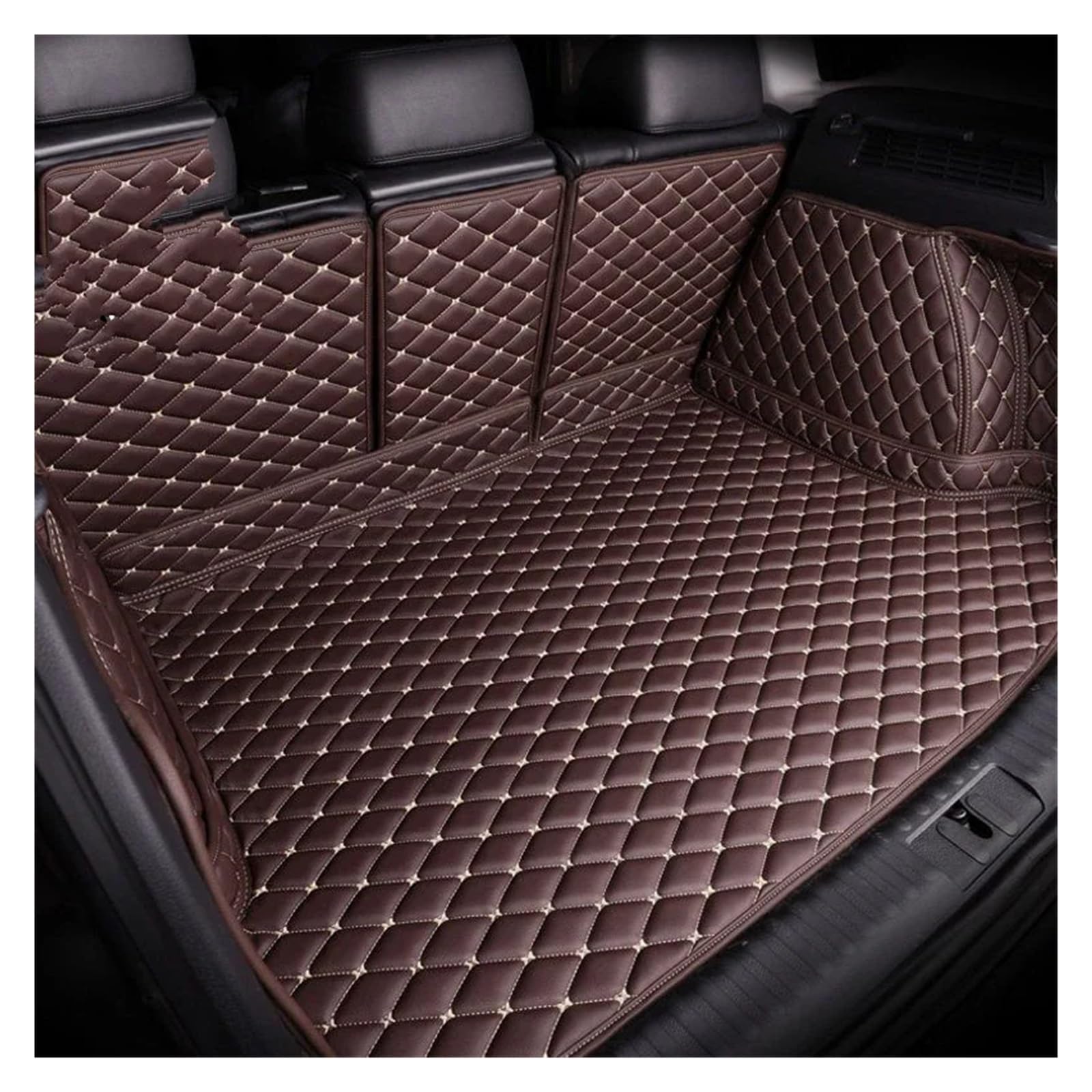 Kofferraummatte Hohe Seite Custom Car Kofferraummatte Für KIA Für Carens Fünf Für Sitz 2013 2014 2015 2016 Cargo-Liner Teppich Innen Zubehör Abdeckung Kofferraum Schutzmatte(Coffee1) von GFDJDF