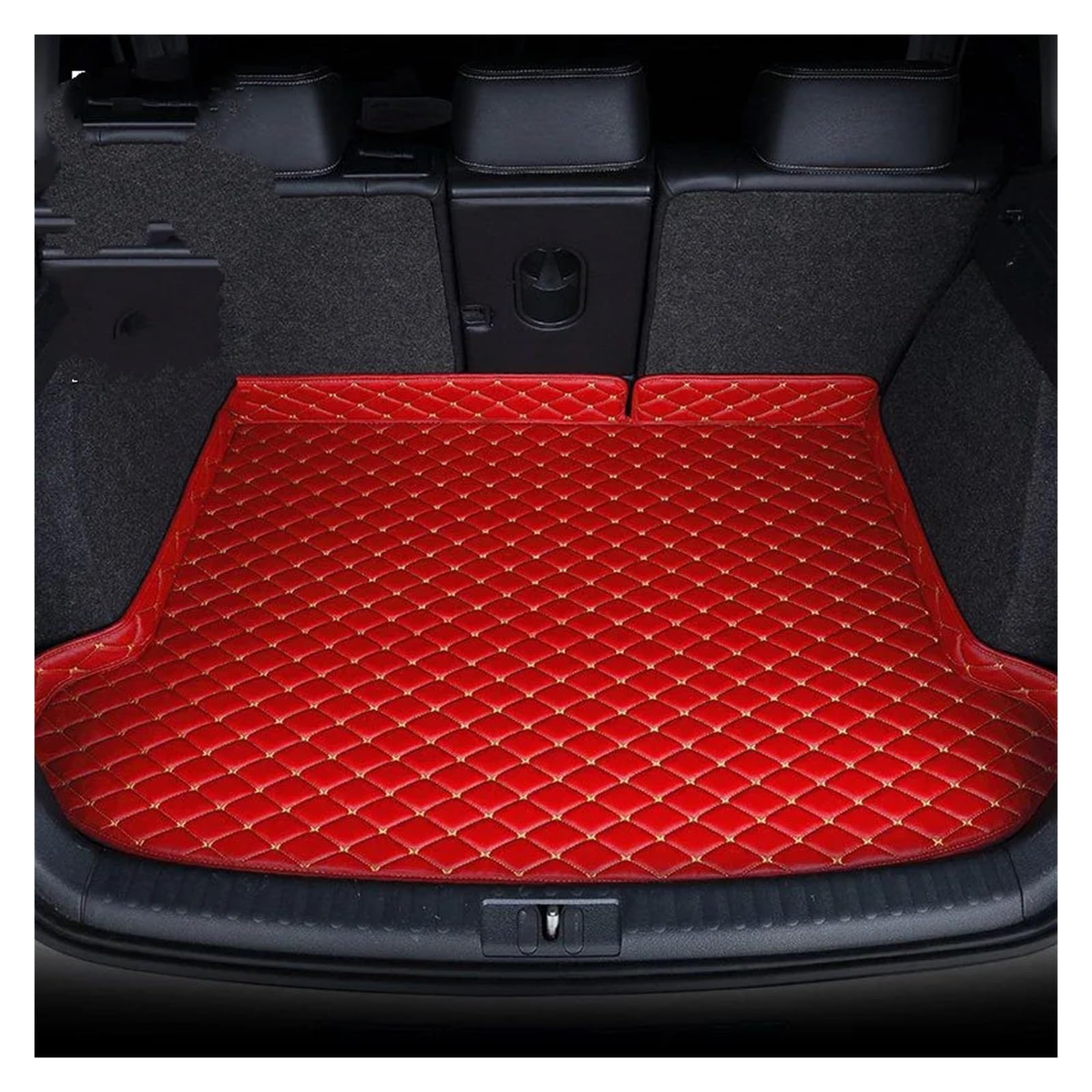 Kofferraummatte Hohe Seite Custom Car Kofferraummatte Für KIA Für Carens Fünf Für Sitz 2013 2014 2015 2016 Cargo-Liner Teppich Innen Zubehör Abdeckung Kofferraum Schutzmatte(Red 1pcs) von GFDJDF