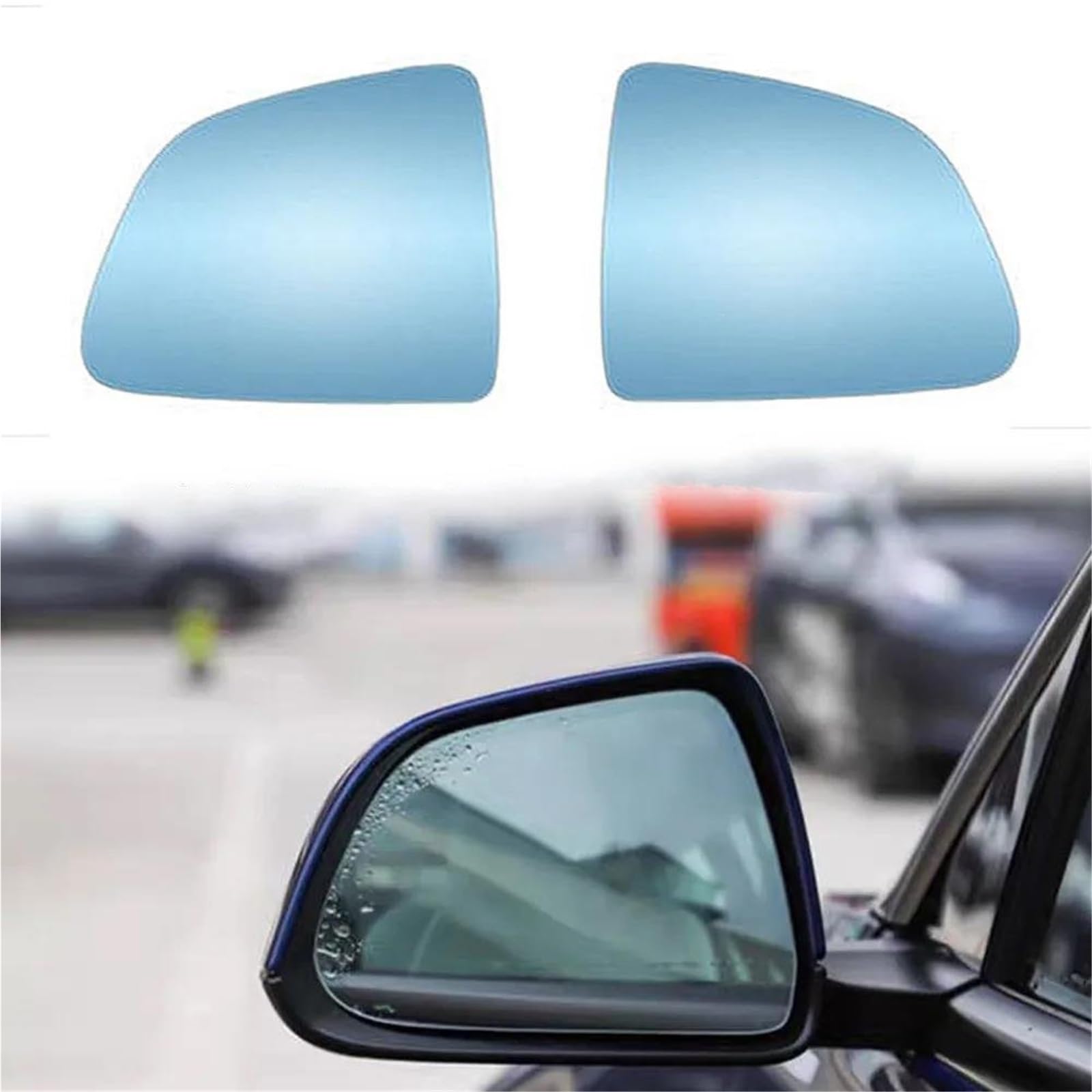 Spiegelglas Ersatz Für Tesla Für Modell Für S Für X Für Y Antibeschlag-Blauglas Mit Trägerplatte Beheizte Linke Rechte Seitenspiegelglaslinse Weitwinkel Außenspiegel Glas(Style 3) von GFDJDF