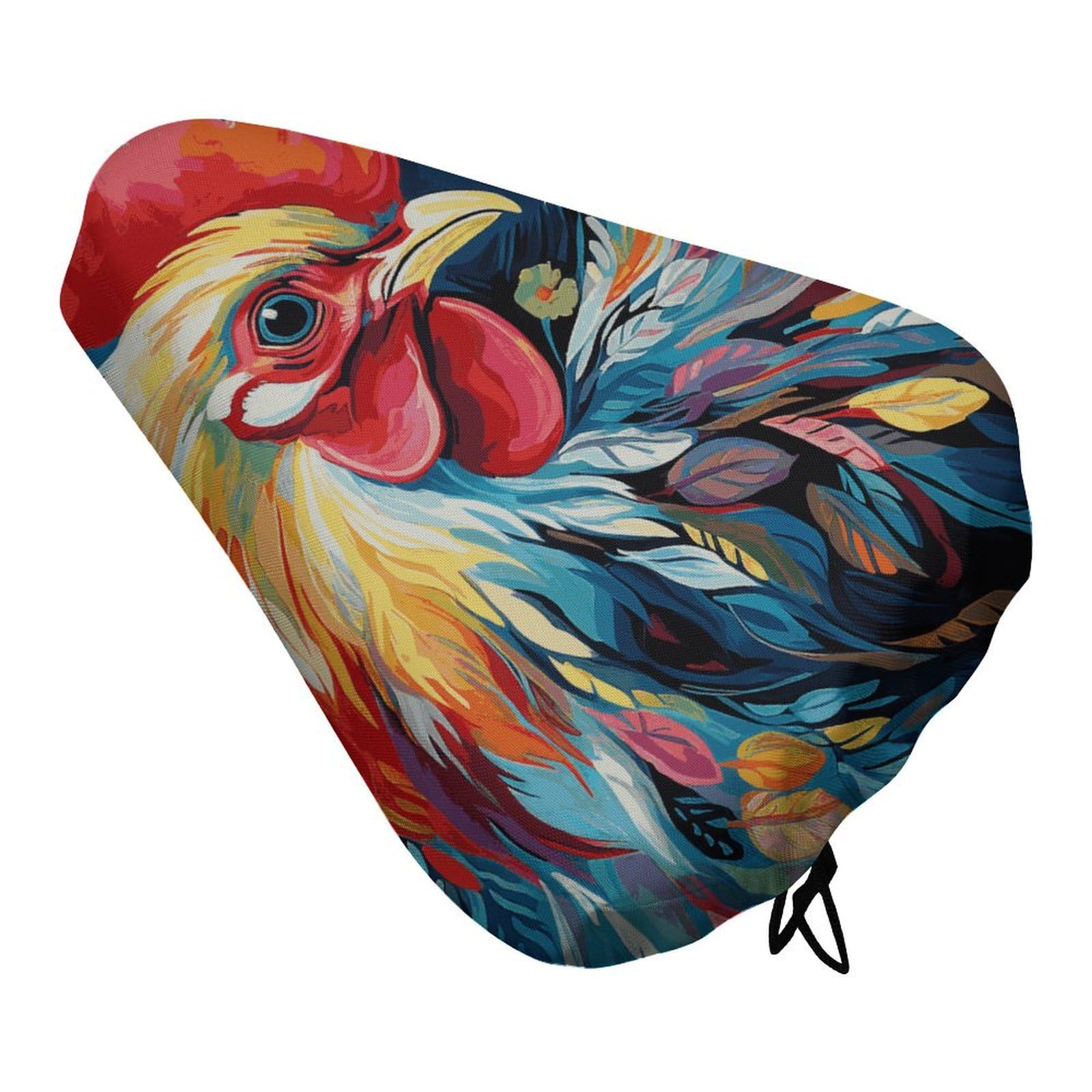 Art Fahrradsitzbezug mit buntem Huhn, wasserdicht, mit Kordelzug, verstellbares Fahrradsitzkissen, extra weich, regenfest, staubdicht Art Fahrradsitzbezug mit buntem Huhn, wasserdicht, mit Kordelzug, verstellbares Fahrradsitzkissen, extra weich, regenfest, staubdicht von GFLFMXZW