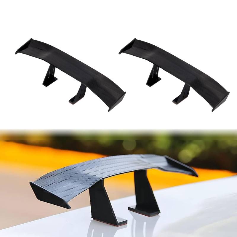 2 Stück Mini Spoiler, Spoiler, Heckspoiler, Mini Spoiler Auto Zum Kleben, Auto Heckflügel, Auto Mini Schwanz Spoiler Flügel, Mini Heckspoiler 17.5cm(Schwarz) von GFTCGK