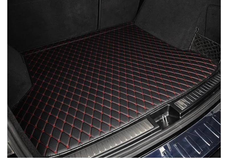 Für Mercedes W205 2015 2016 2017 2018 2019 2020-2021 wasserdichte Auto Kofferraum Innenausstattung Schutzpolster Auto-Kofferraummatten(Schwarz ROT) von GHAEKEBC