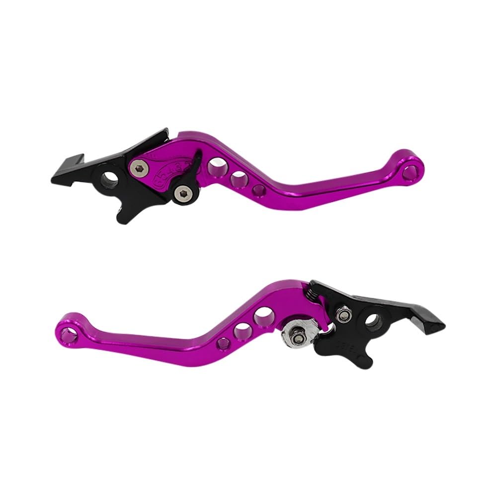 Motorradkupplungsgriff Universal 2 Stück CNC-Legierung Motorradbremsgriff Einstellbare Größe Motorrad Modifikation Kupplung Trommelbremshebel Griff(PURPLE) von GHALSIEAV