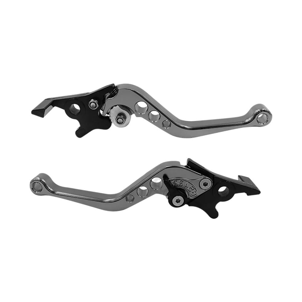Motorradkupplungsgriff Universal 2 Stück CNC-Legierung Motorradbremsgriff Einstellbare Größe Motorrad Modifikation Kupplung Trommelbremshebel Griff(Titanium) von GHALSIEAV