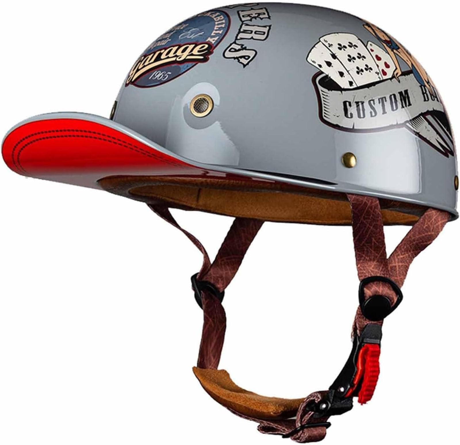 Chopper Helm Moped Helm Retro Mit ECE Genehmigt Halbschale Roller-Helm Mit Fahrradbrille Fahrradvisier Baseballmütze-Helm Halbhelme Motorradhelm Halbschalenhelm Jet-Helm Chopper Helm Moped Helm Retro Mit ECE Genehmigt Halbschale Roller-Helm Mit Fahrradbrille Fahrradvisier Baseballmütze-Helm Halbhelme Motorradhelm Halbschalenhelm Jet-Helm von GHHTHEN
