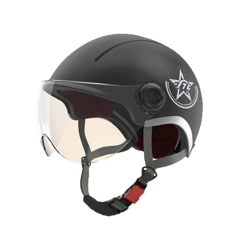 ECE Zertifiziert Erwachsenenhelm, Motorradhelm, halber Helm, Herren und Damen, offener Gesichtsschutz mit Sonnenblende, Fahrradhelm, Elektroauto, Roller, Helm von GHHTHEN