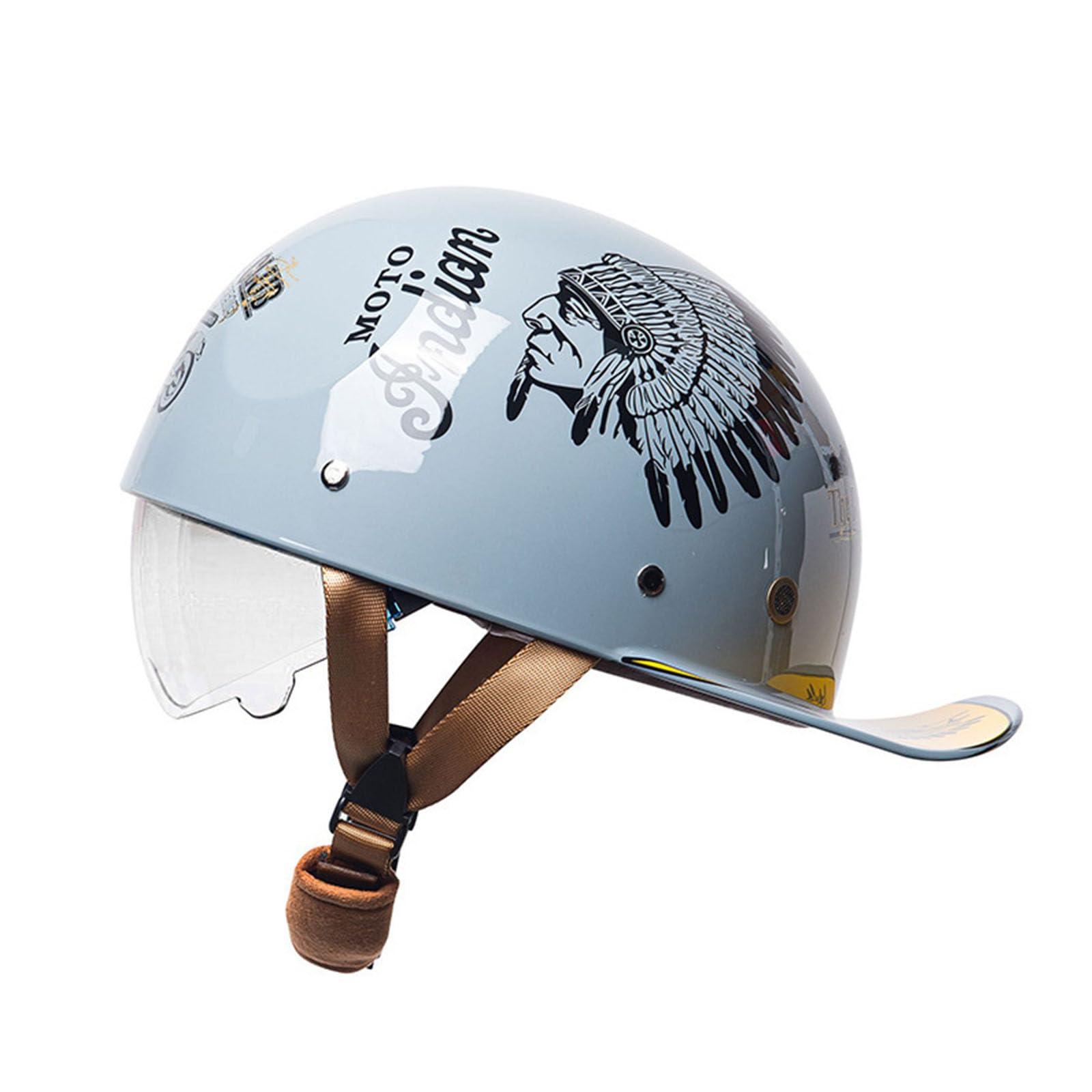 Halbhelm Für Erwachsene, ECE-geprüft, Vintage-Motorradhelm, Baseballkappe, Cruiser, Chopper, Roller, Fahrradhelm, Herren, Vintage-Motorrad-Halbhelm, Damen, Mopedhelm Halbhelm Für Erwachsene, ECE-geprüft, Vintage-Motorradhelm, Baseballkappe, Cruiser, Chopper, Roller, Fahrradhelm, Herren, Vintage-Motorrad-Halbhelm, Damen, Mopedhelm von GHHTHEN