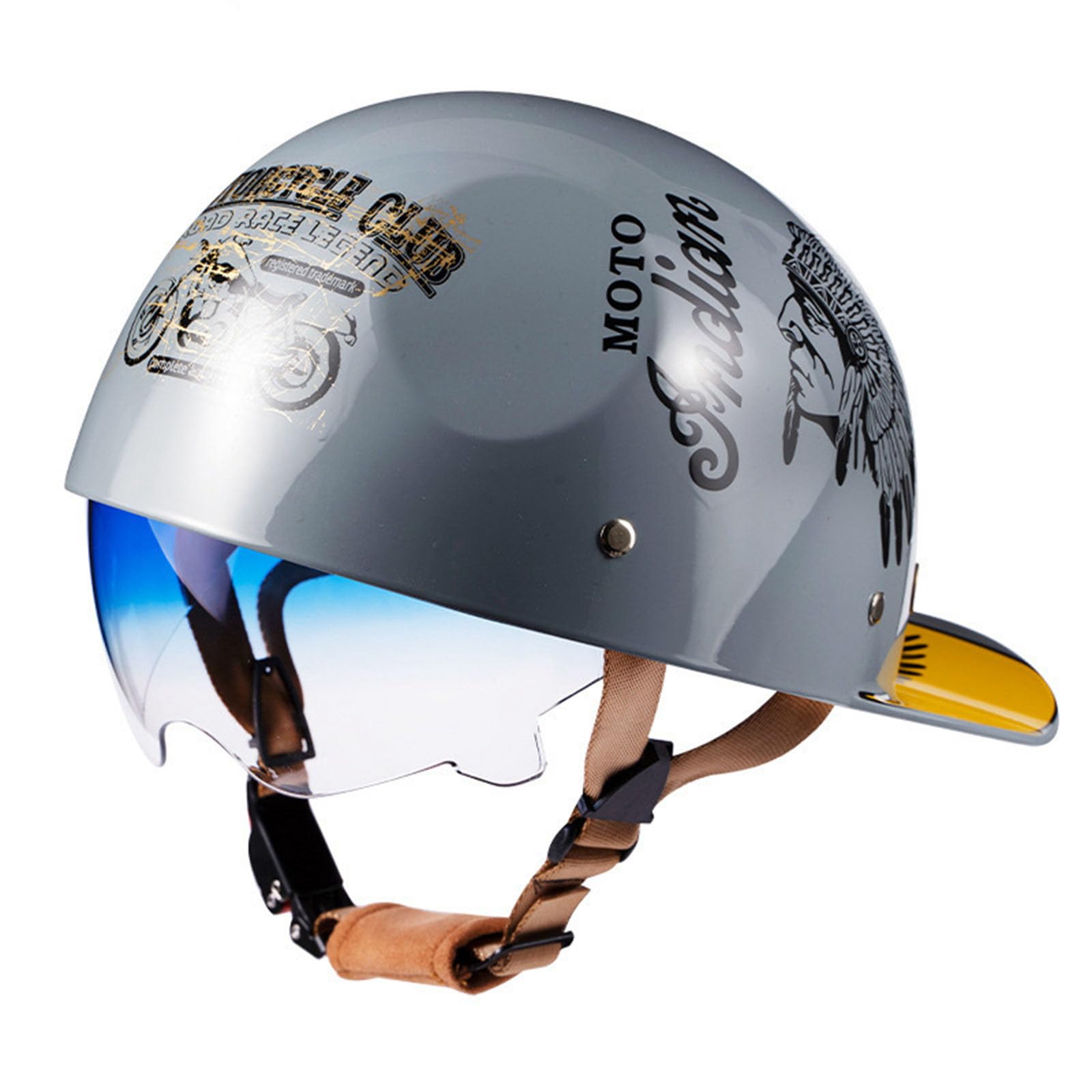 Halbschalenhelm mit ECE Zertifiziert Jethelm Motorrad-Helm Brain-Cap Halbschale Retro Roller Helm Moped Halbschale Scooter-Helm Retro Half Helm für Cruiser Chopper Halbschalenhelm mit ECE Zertifiziert Jethelm Motorrad-Helm Brain-Cap Halbschale Retro Roller Helm Moped Halbschale Scooter-Helm Retro Half Helm für Cruiser Chopper von GHHTHEN