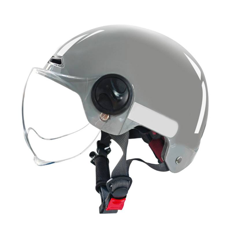 Retro-Motorradhelm, Rollerhelm mit Visier, offener halber Jethelm, Mopedhelm für Erwachsene Männer und Frauen, DOT/ECE-geprüft von GHHTHEN