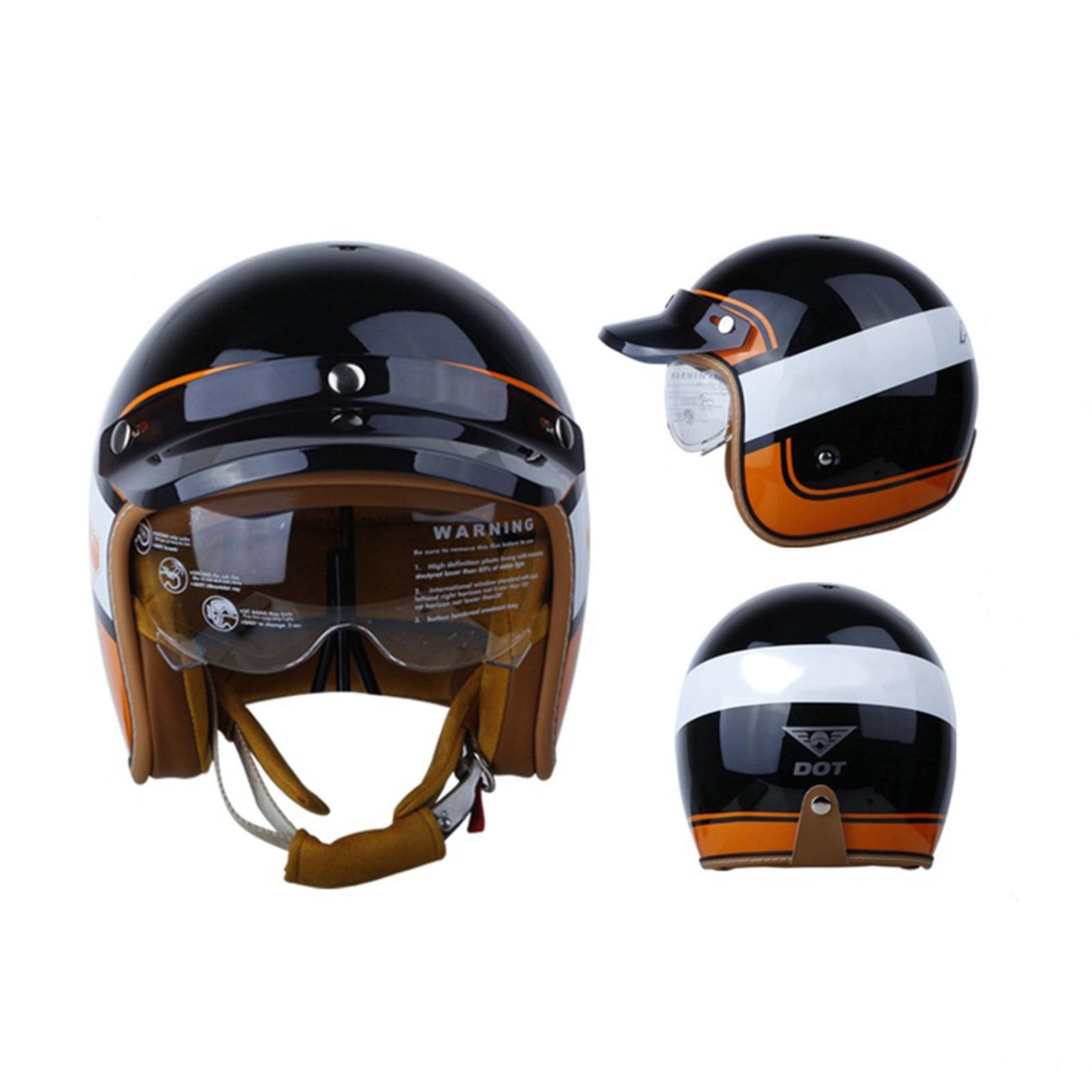 Vintage-Motorrad-Halbhelm Mit Offenem Gesicht, Herren Und Damen, Vier-Jahreszeiten-Helm, ECE-zugelassener Jet-Helm Mit Visier, Halbhelm Für Fahrrad, Cruiser, Helikopter, Reithelm Vintage-Motorrad-Halbhelm Mit Offenem Gesicht, Herren Und Damen, Vier-Jahreszeiten-Helm, ECE-zugelassener Jet-Helm Mit Visier, Halbhelm Für Fahrrad, Cruiser, Helikopter, Reithelm von GHHTHEN