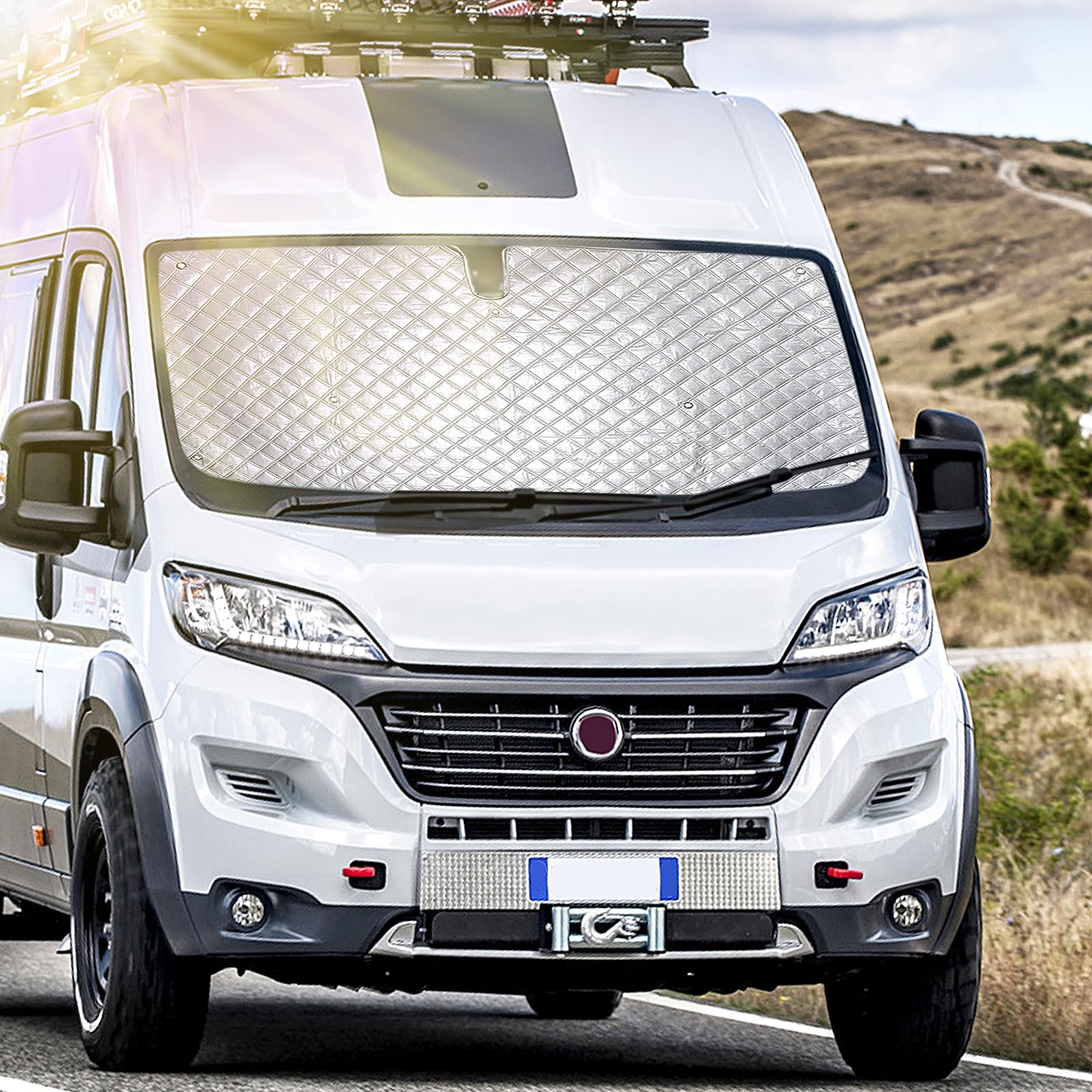 Sonnenschutz Auto Frontscheibe, Technology Thermomatte Kompatibel mit FIAT Ducato Citroën Jumper 2006-2021, Sonnenschutz Frontscheibe für Warmhalten Schützen der Privatsphäre Sonnenschutz Auto Frontscheibe, Technology Thermomatte Kompatibel mit FIAT Ducato Citroën Jumper 2006-2021, Sonnenschutz Frontscheibe für Warmhalten Schützen der Privatsphäre von GHIBFBT