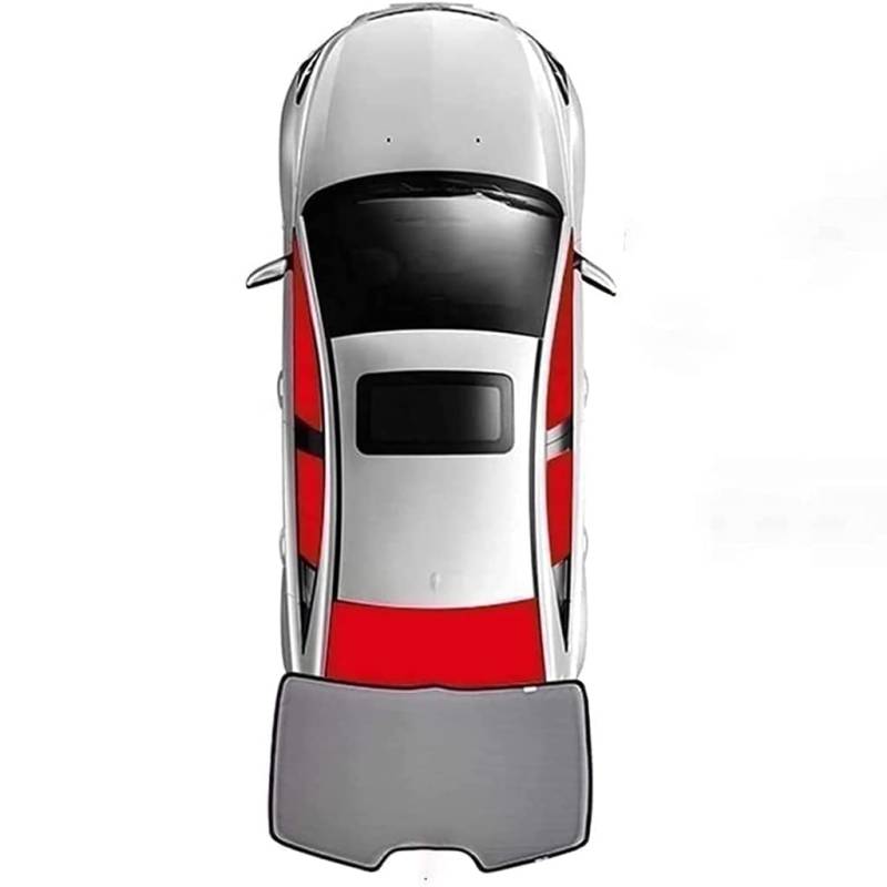 Auto Seitenfenster Sonnenschutz für VW Multivan T6,Sonnenblende Verdunklung Atmungsaktives Seitenfenster Heckscheibe Visier-Vorhang Zubehör,1 Rear von GHIOSA