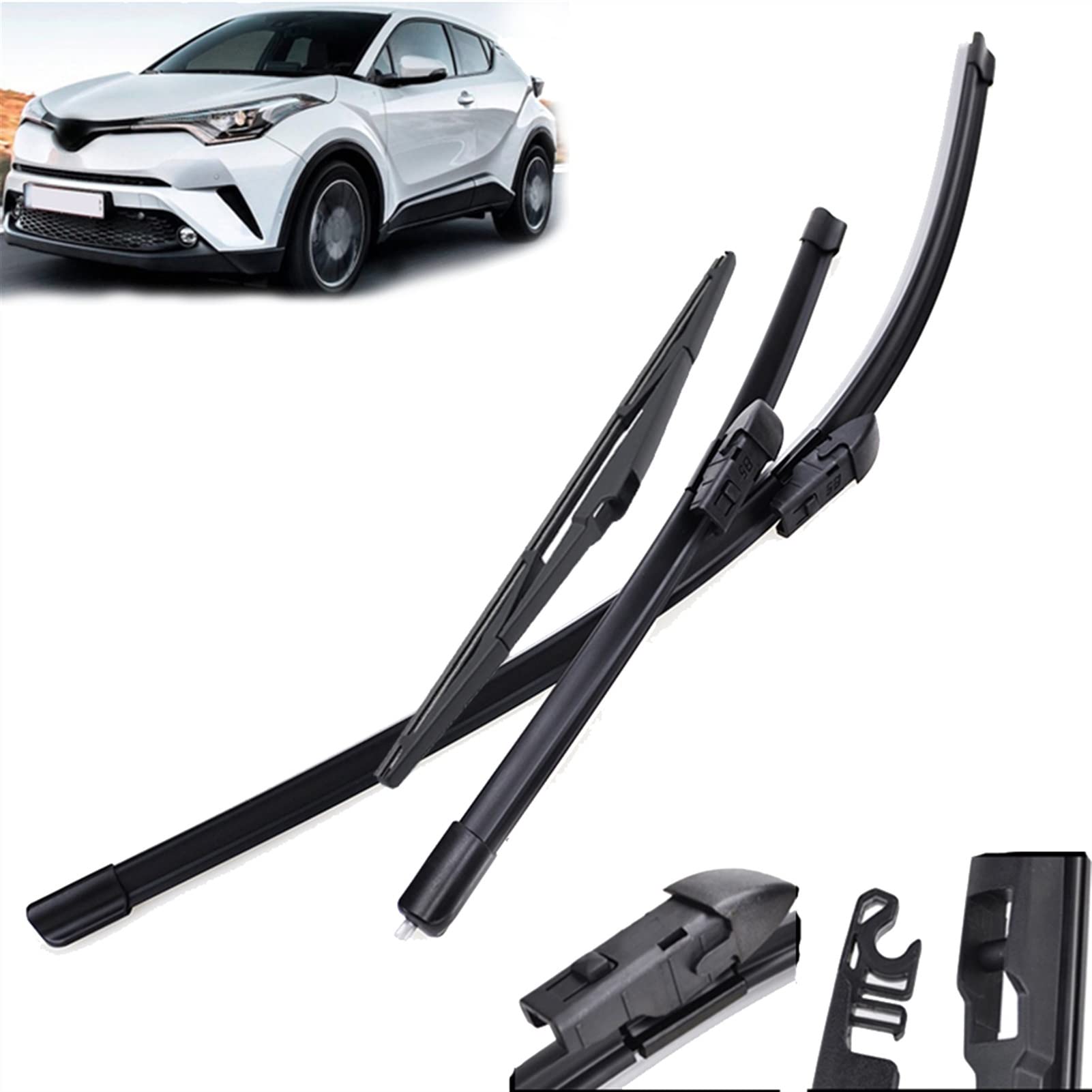 GHSYZY Scheibenwischer LHD Vorne & Hinten Wischerblätter Set Für Toyota C-HR CHR 2016 2017 2018 2019 2020 Windschutzscheibe Windschutzscheibe 26"16" 14" Scheibenwischer von GHSYZY