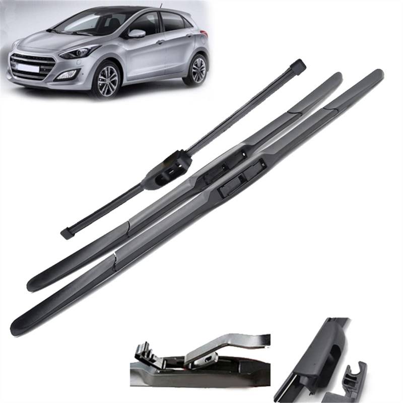 Scheibenwischer Vorne Und Hinten Wischerblätter Set Für Hyundai I30 GD Für Elantra GT 2012 2013 2014 2015 2016 2017 Windschutzscheibe 26"14" 13" Scheibenwischer von GHSYZY