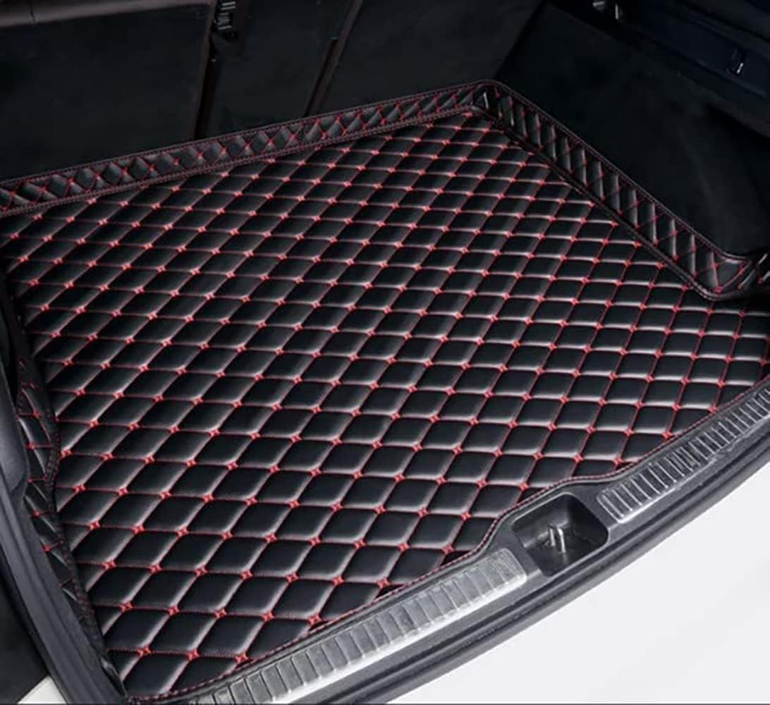 Auto Leder Kofferraummatte für Hon-da CR-Z 2010-2016, Cargo Teppich Kofferraumwanne Pad Kratzfest rutschfest Innere ZubehöR,Black-red von GHUYGTT
