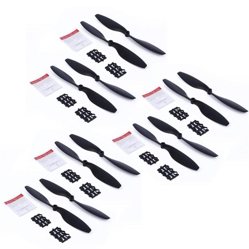 GIGIROM 12 STÜCKE 1045 Propeller 10in CW CCW 10X45 Requisiten Zubehör Drone DIY Quadcopter RC Klinge Ersatzteile Flügel Fans F450 F550 Propellerflugzeug-Ersatzteil(Black) von GIGIROM