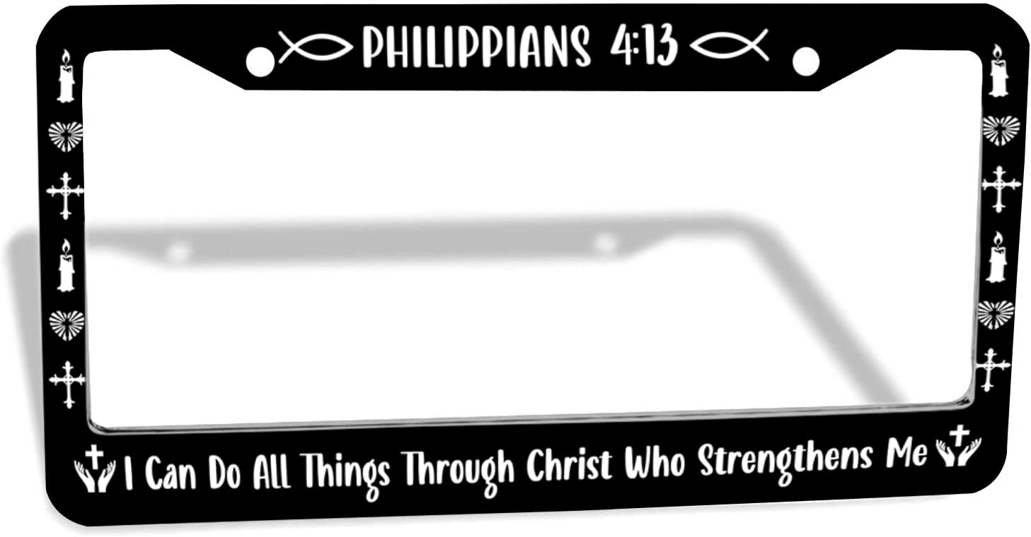 Christlicher Kennzeichenrahmen, I Can Do All Things Through Christ Who Strengthens Me Kennzeichenrahmen Halter Philipper 4:13 Autozubehör Dekoration Autoanhänger Abdeckung 2 Löcher Schrauben Christlicher Kennzeichenrahmen, I Can Do All Things Through Christ Who Strengthens Me Kennzeichenrahmen Halter Philipper 4:13 Autozubehör Dekoration Autoanhänger Abdeckung 2 Löcher Schrauben von GIITSRIZ