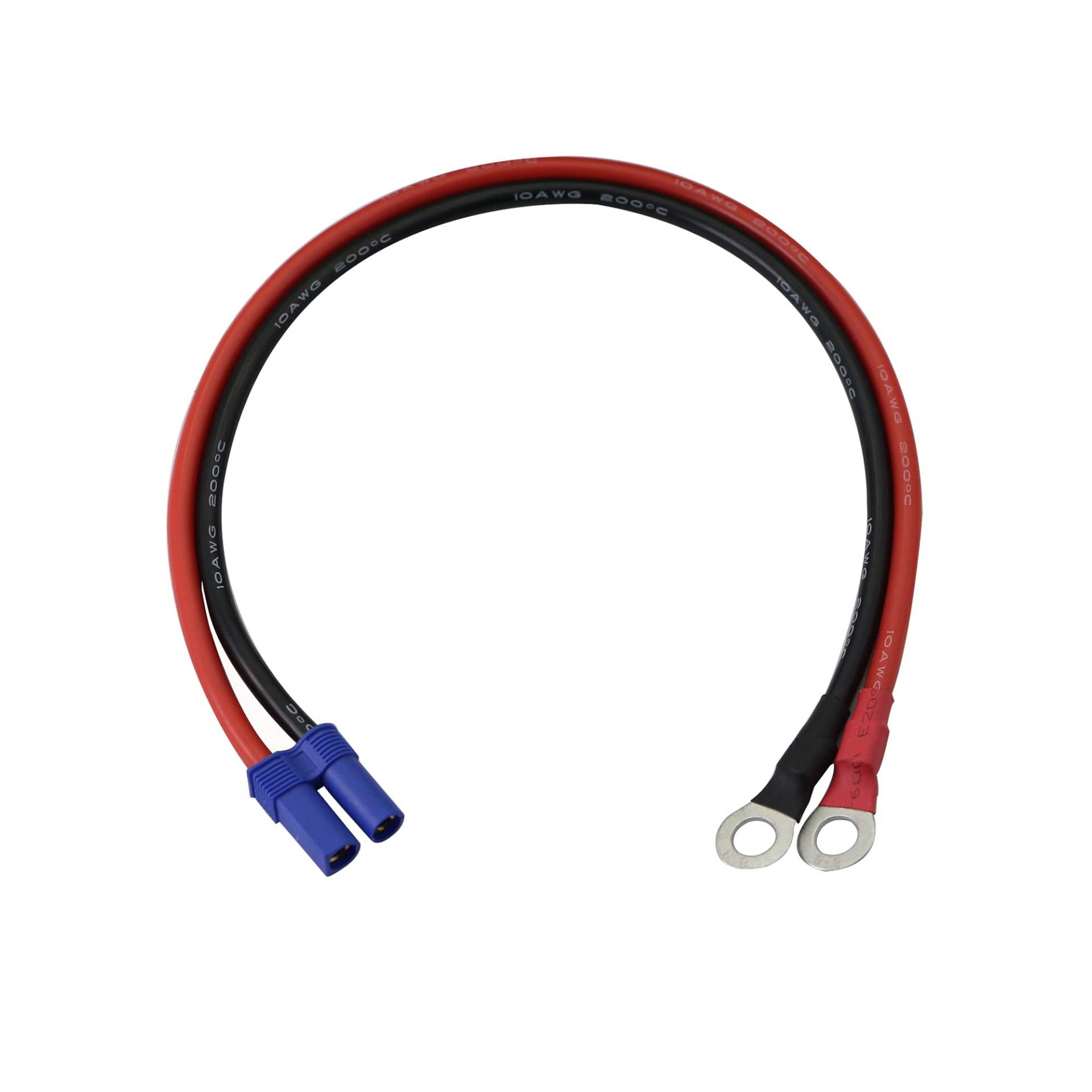 GINTOOYUN EC5-auf-O-Ringkabel; 10-AWG-EC5-Buchsenstecker auf O-Ring-Terminal-Verlängerungskabel für Auto-Starthilfe, Auto-Notfallbatterie und mehr (Kabellänge: 35 cm). von GINTOOYUN