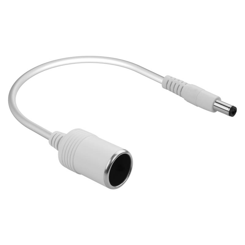GINTOOYUN Weiß 12/24V Zigarettenanzünder Sockel Netzteil Kabel 18AWG DC 5.5x2.5mm Stecker zum Zigarettenanzünder weiblichen Stecker Konvertierungskabel für Auto Luftpumpe etc(10.04 Zoll) von GINTOOYUN