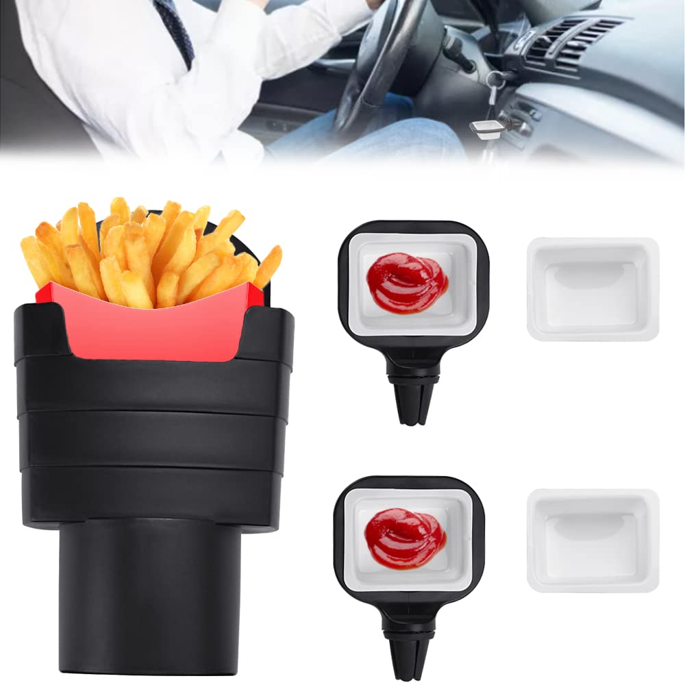GIRAFEDA Pommeshalter + 2 Saucenhalter + 4 Saucenhalter, für Auto, Soßenhalter, zum Einrasten, Halterung für Pommes Frites, Auto, für Pommes Frites, Sauce, Snacks GIRAFEDA Pommeshalter + 2 Saucenhalter + 4 Saucenhalter, für Auto, Soßenhalter, zum Einrasten, Halterung für Pommes Frites, Auto, für Pommes Frites, Sauce, Snacks von GIRAFEDA