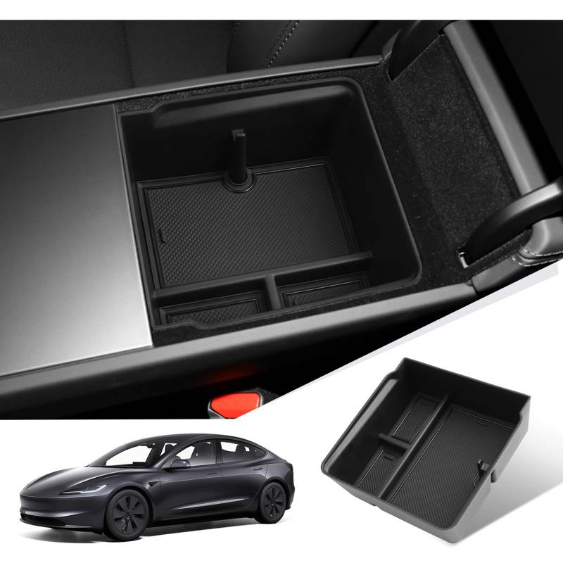 GIUD Tesla Model 3 2024 Ablagefach für Armlehne, Armlehnen-Organizer zur Aufbewahrung von kleinen Gegenständen, Tesla Model 3 2024 Zubehör (Armlehne) von GIUD