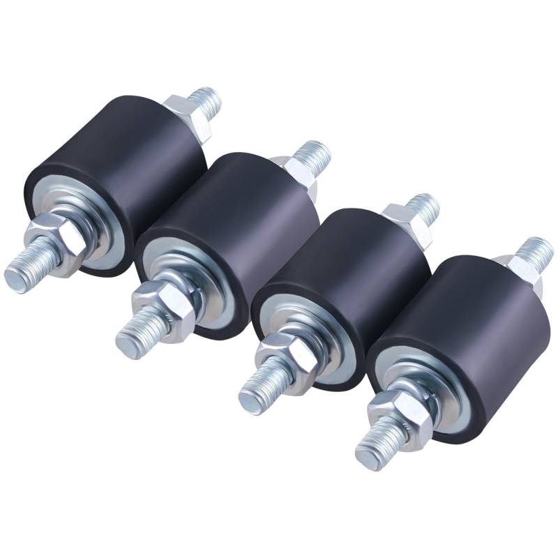 GIVIHGETI Gummipuffer M8, 4 stücke Stoßdämpfer Anti Vibration Gummi Isolator Halterungen Luftkompressor Pumpe Stoßdämpfer mit Schrauben, und 8 xSchraubenmuttern, 8x Unterlegscheiben (M8 30 * 30) von GIVIHGETI