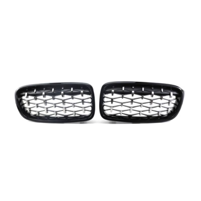 1 Paar Frontgrills Diamond Gypsophila Silber Nierengrill Kompatibel mit BMW 3er F30 2012-2019 Ersatz-Renn-Frontstoßstange(1 Pair Half Silver) von GKALSUEGE