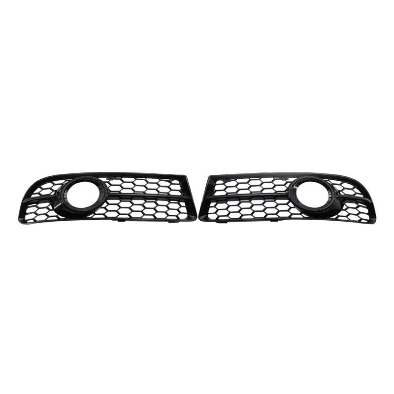 1 Paar Nebelscheinwerfer-Kühlergrillabdeckung, kompatibel mit Audi A4 B7/S4 B7/A4 2005–2008, Karosserieteile, Nebelscheinwerferrahmen, Autozubehör(Bright Black) von GKALSUEGE