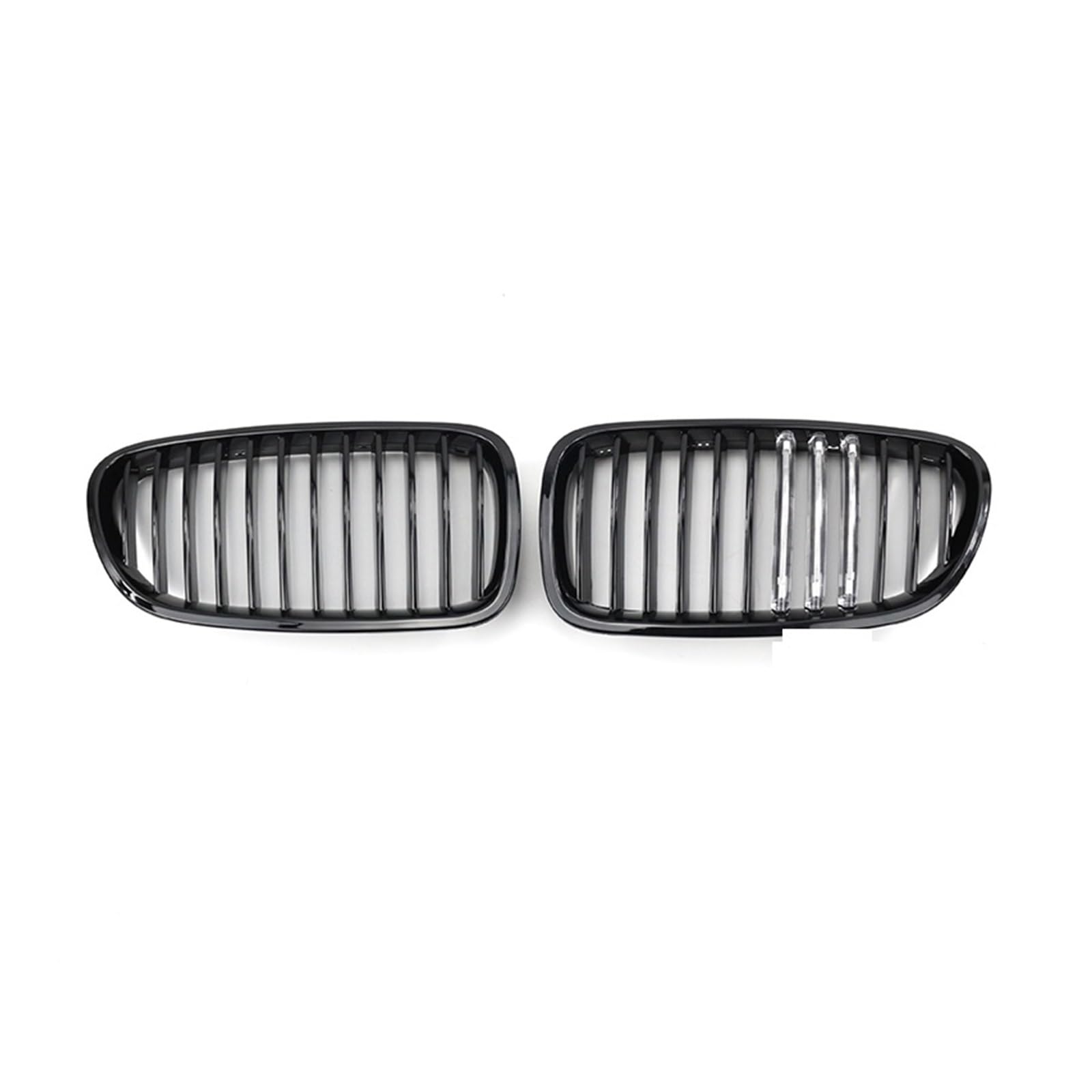 2 STÜCKE Schwarz glänzender Mittelgitter-Kühlergrill for die vordere Fahrzeugfront, horizontaler einzeiliger Gittergrill, dreifarbige LED, kompatibel mit BMW 5er F10 F18 2010-2017 2 STÜCKE Schwarz glänzender Mittelgitter-Kühlergrill for die vordere Fahrzeugfront, horizontaler einzeiliger Gittergrill, dreifarbige LED, kompatibel mit BMW 5er F10 F18 2010-2017 von GKALSUEGE