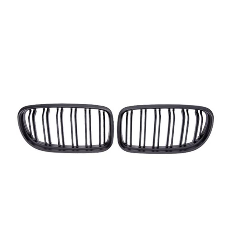 Auto-Frontgrill, schwarz glänzende Gitter mit doppellinigem Einlassgitter, kompatibel mit BMW 3er E90 E91 LCI Limousine Wagon 2009 2010 2011 2012(Matte Black) von GKALSUEGE