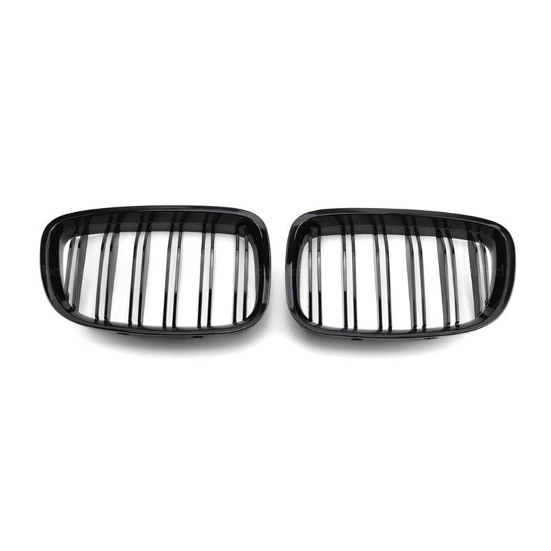 Auto-Frontstoßstangengitter Nieren-Renngrill Kompatibel mit BMW 5er GT F07 2010-2015 Doppellamellen-Ersatzgitter(All Black) von GKALSUEGE
