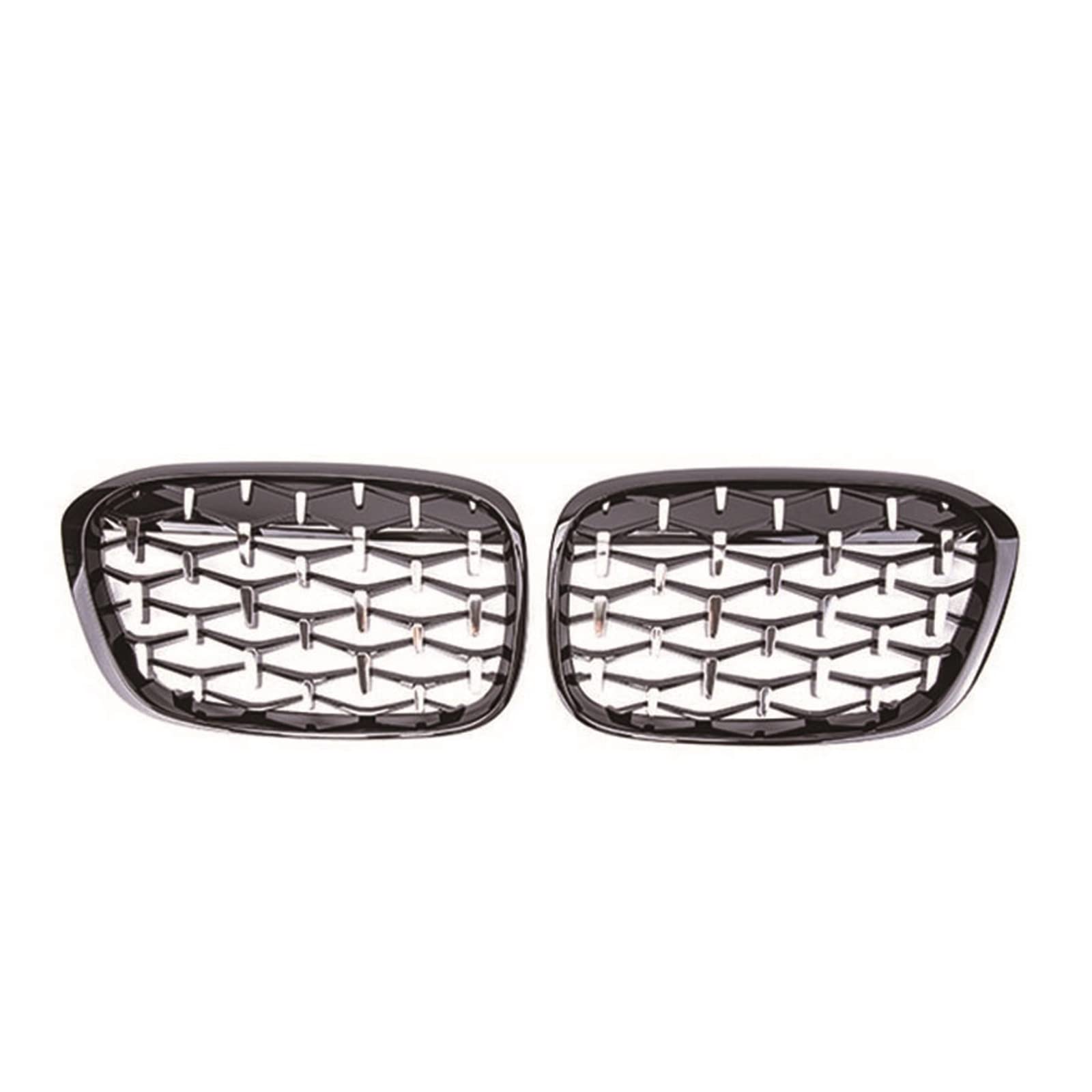 Auto-Frontstoßstangengrill Diamond Racing Grille Meteor Style Kompatibel mit BMW X1 F48 F49 2016 2017 2018 2019 Meteor Style Grills Car Styling(Black and Silver) von GKALSUEGE