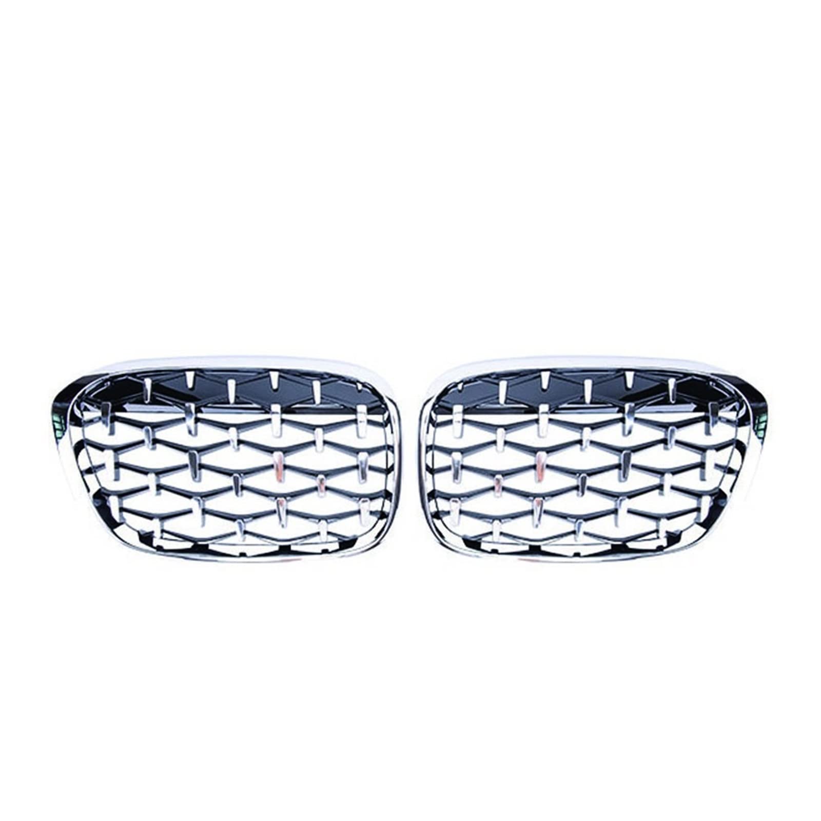 Auto-Frontstoßstangengrill Diamond Racing Grille Meteor Style Kompatibel mit BMW X1 F48 F49 2016 2017 2018 2019 Meteor Style Grills Car Styling(Full Silver) von GKALSUEGE