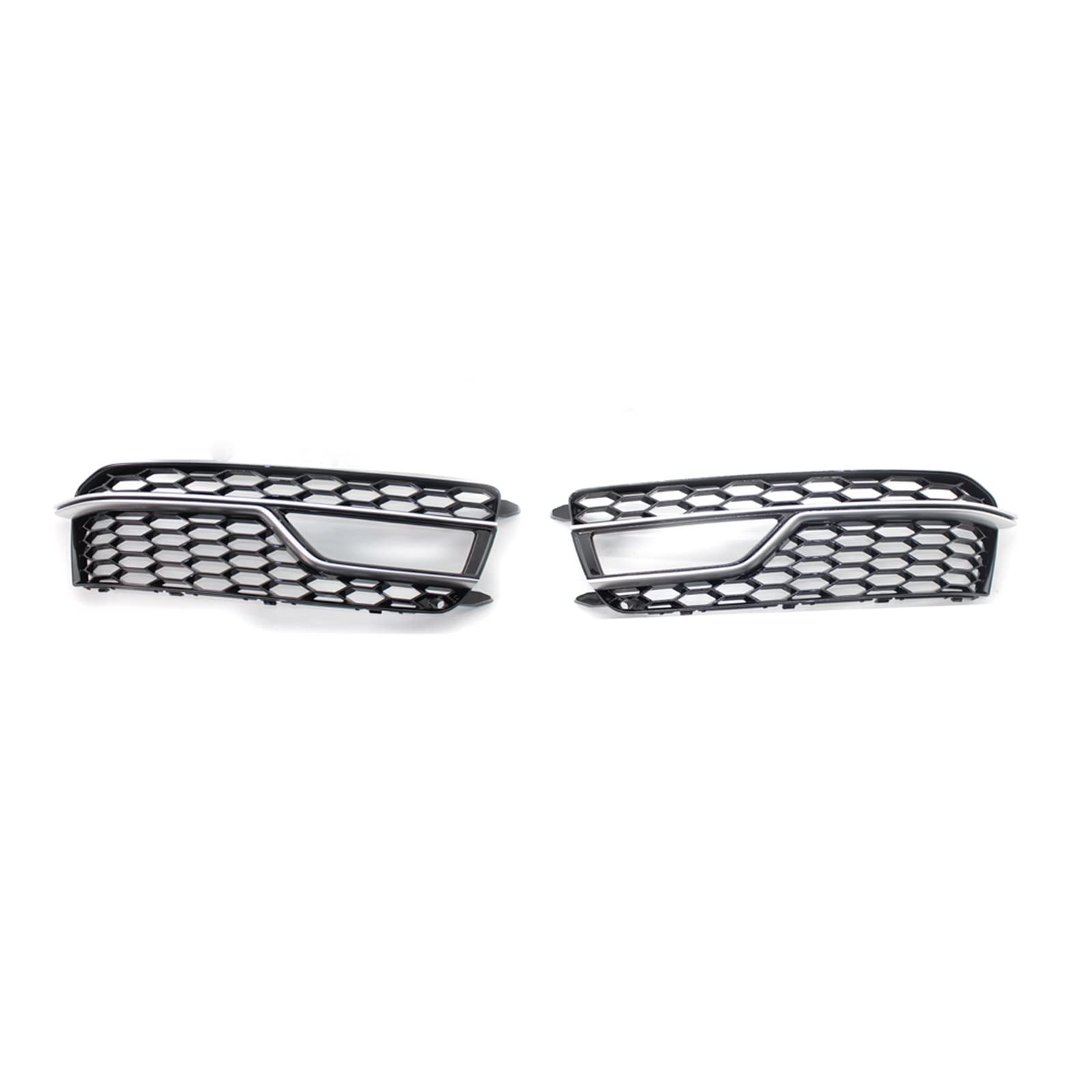 Auto-Nebelscheinwerfer-Lampenabdeckung, Wabengrill, Stoßstangengrill, kompatibel mit Audi S5 A5 S-Lines Stoßstange 2013 2014 2015 2016 8T0807682M(Chrome Black) von GKALSUEGE