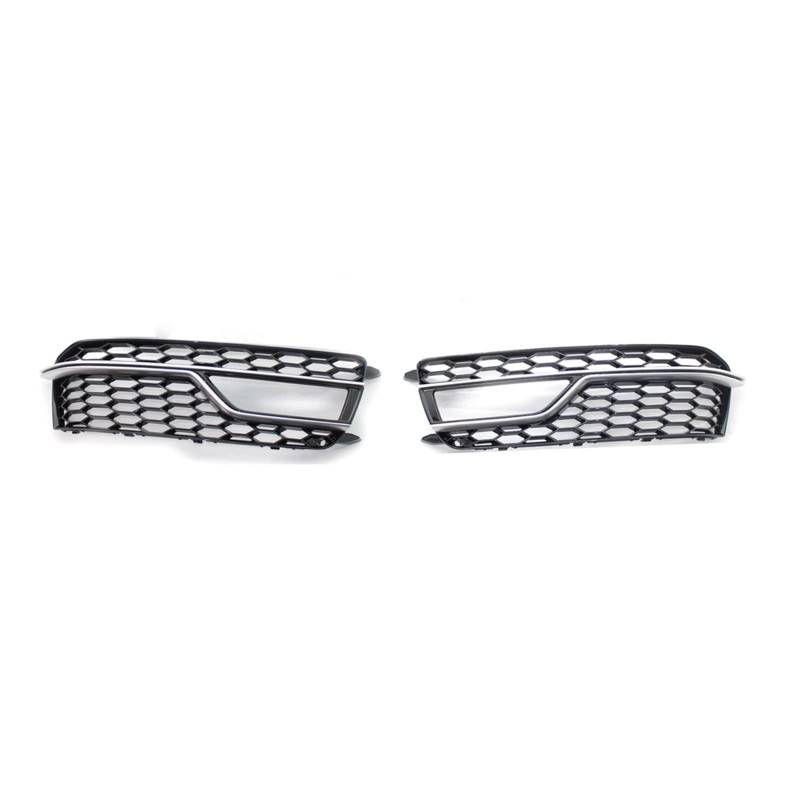 Auto-Nebelscheinwerfer-Lampenabdeckung, Wabengrill, Stoßstangengrill, kompatibel mit Audi S5 A5 S-Lines Stoßstange 2013 2014 2015 2016 8T0807682M(Chrome Black) von GKALSUEGE