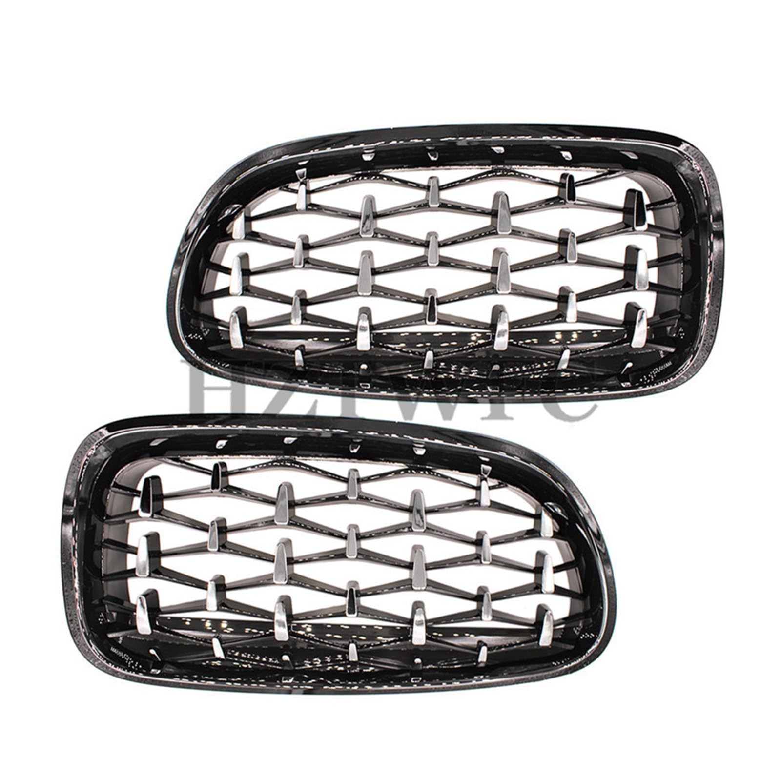 Auto-Nierengrill in Schwarz glänzend, Doppellamellen-Renngrill, kompatibel mit BMW 5er F10 F11 F18 520d 530d 540i 2010–2017, Ersatzteil(Black and Sliver) von GKALSUEGE