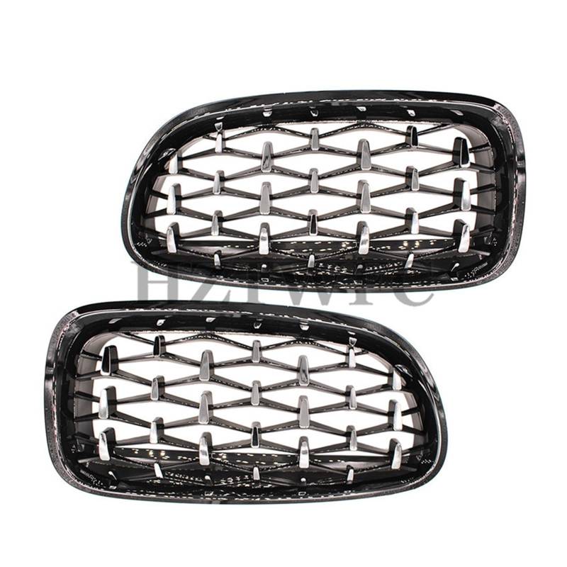 Auto-Nierengrill in Schwarz glänzend, Doppellamellen-Renngrill, kompatibel mit BMW 5er F10 F11 F18 520d 530d 540i 2010–2017, Ersatzteil(Black and Sliver) von GKALSUEGE