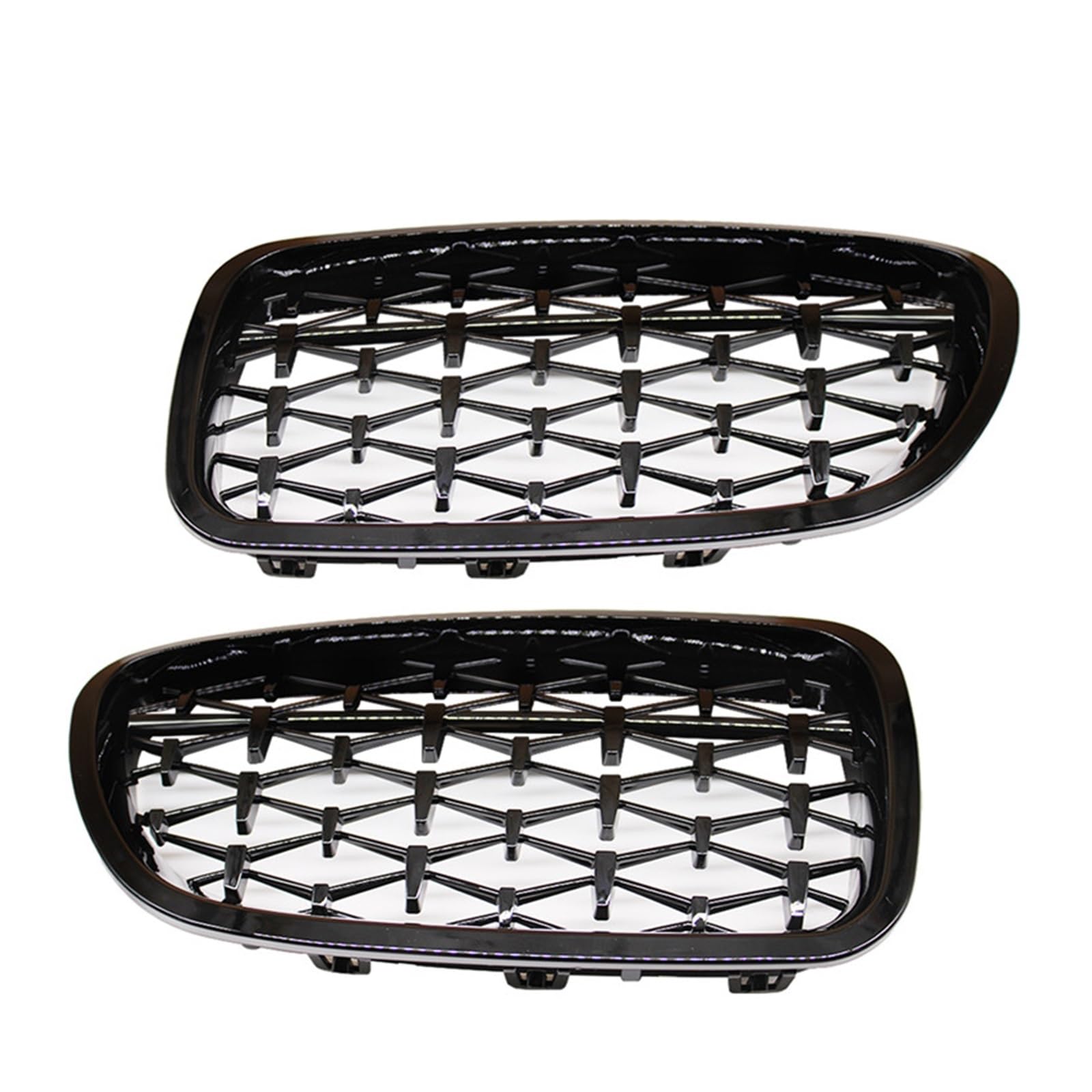 Auto-Nierengrill in Schwarz glänzend, Doppellamellen-Renngrill, kompatibel mit BMW 5er F10 F11 F18 520d 530d 540i 2010–2017, Ersatzteil(Diamond Black) von GKALSUEGE