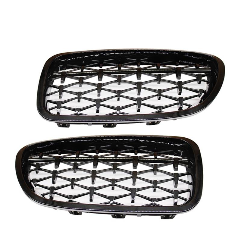 Auto-Nierengrill in Schwarz glänzend, Doppellamellen-Renngrill, kompatibel mit BMW 5er F10 F11 F18 520d 530d 540i 2010–2017, Ersatzteil(Diamond Black) von GKALSUEGE
