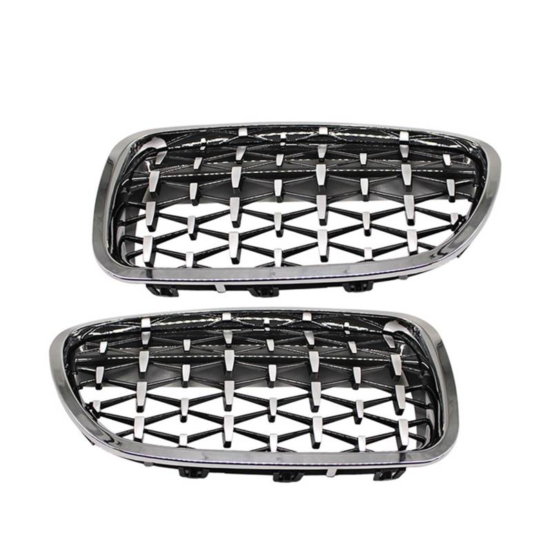 Auto-Nierengrill in Schwarz glänzend, Doppellamellen-Renngrill, kompatibel mit BMW 5er F10 F11 F18 520d 530d 540i 2010–2017, Ersatzteil(Diamond Sliver) von GKALSUEGE