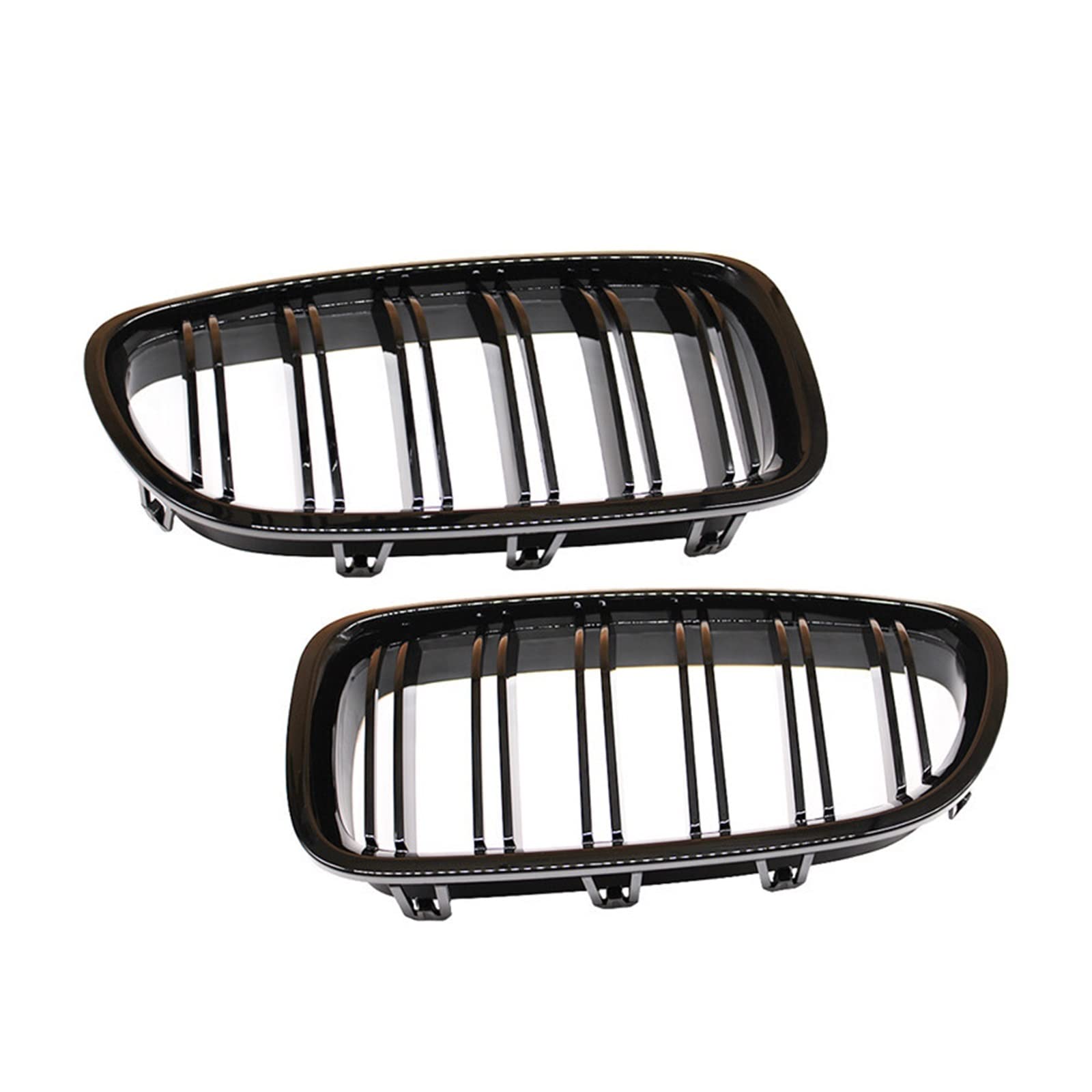 Auto-Nierengrill in Schwarz glänzend, Doppellamellen-Renngrill, kompatibel mit BMW 5er F10 F11 F18 520d 530d 540i 2010–2017, Ersatzteil(Gloss Black) von GKALSUEGE