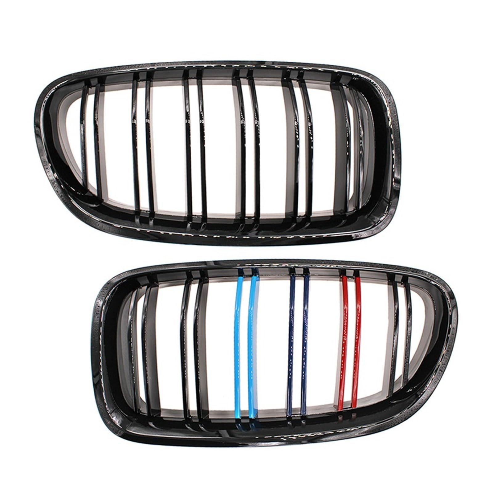 Auto-Nierengrill in Schwarz glänzend, Doppellamellen-Renngrill, kompatibel mit BMW 5er F10 F11 F18 520d 530d 540i 2010–2017, Ersatzteil(M Color) von GKALSUEGE