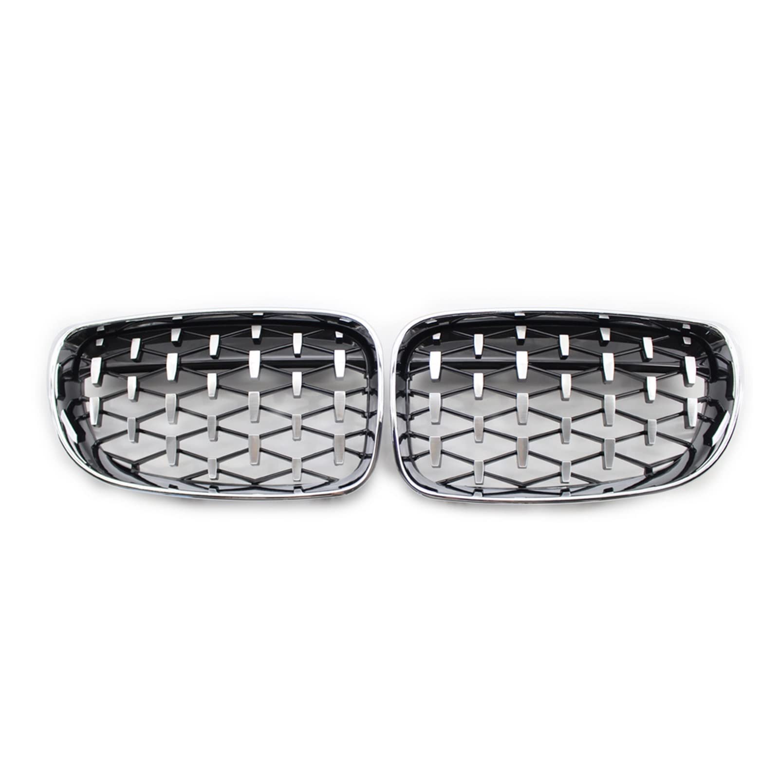 Car Diamond Grills Gloss Black Front Nierengrill Ersatz-Rennteile Kompatibel mit BMW 1er E81 E82 E87 E88 2007-2013(A) von GKALSUEGE