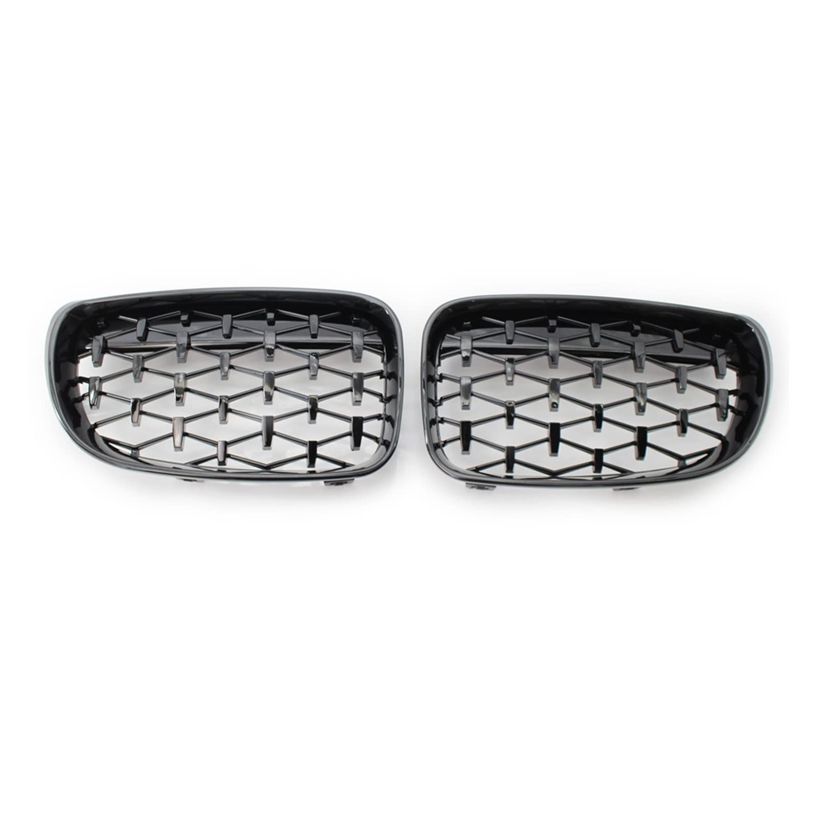 Car Diamond Grills Gloss Black Front Nierengrill Ersatz-Rennteile Kompatibel mit BMW 1er E81 E82 E87 E88 2007-2013(Black) von GKALSUEGE