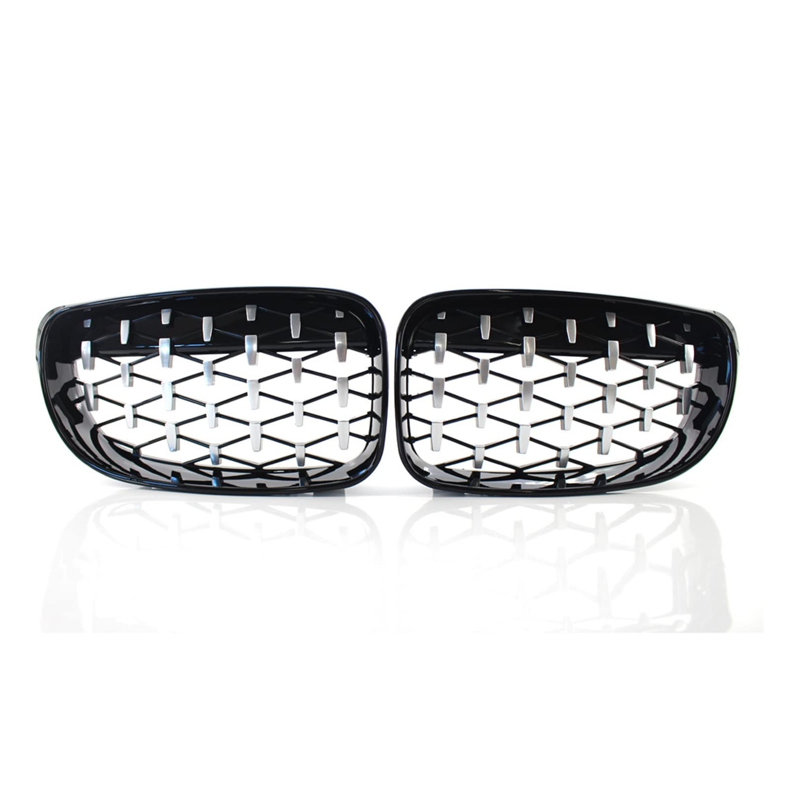 Car Diamond Grills Gloss Black Front Nierengrill Ersatz-Rennteile Kompatibel mit BMW 1er E81 E82 E87 E88 2007-2013(Chrome and Black) von GKALSUEGE
